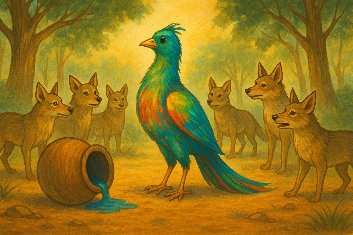 حکایت افتادن شغال در خم رنگ 1