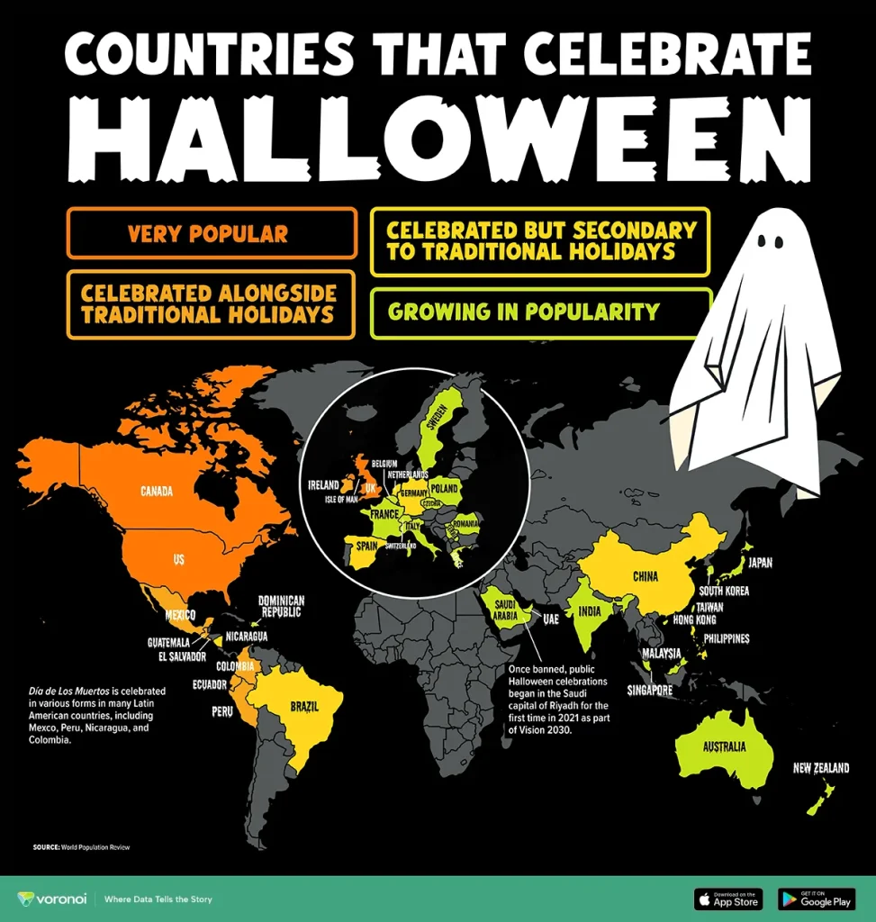 کشورهایی که هالووین را جشن می گیرند