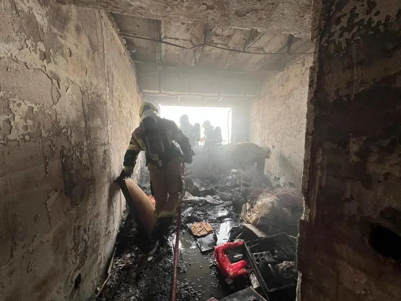 آتش سوزی در غرب تهران