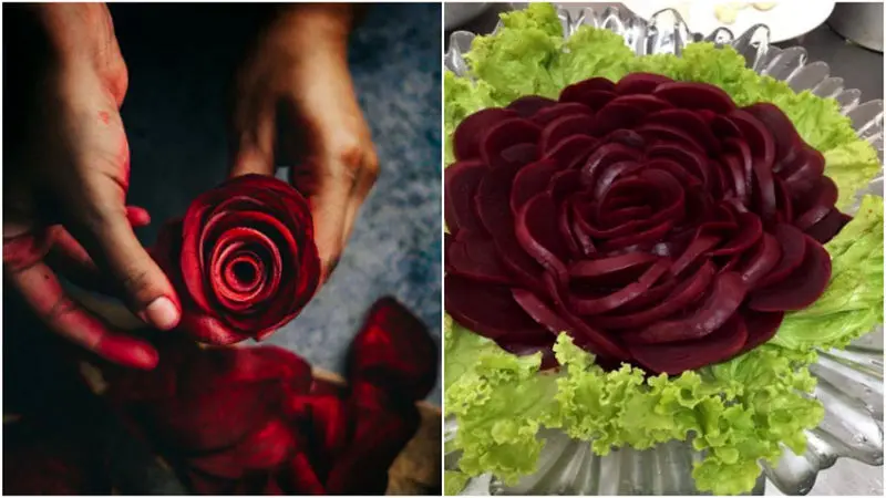 ایدههای تزیین لبو به شکل گل برای شب یلدا 1404