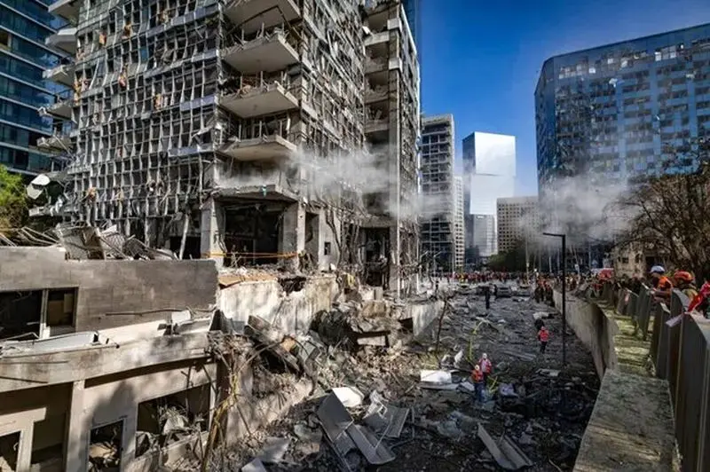 ناحیه هدف قرار گرفته در منطقه رامات گن در نزدیکی برج‌های دوقلو