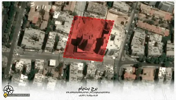 ناحیه هدف قرار گرفته در منطقه رامات گن در نزدیکی برج‌های دوقلو