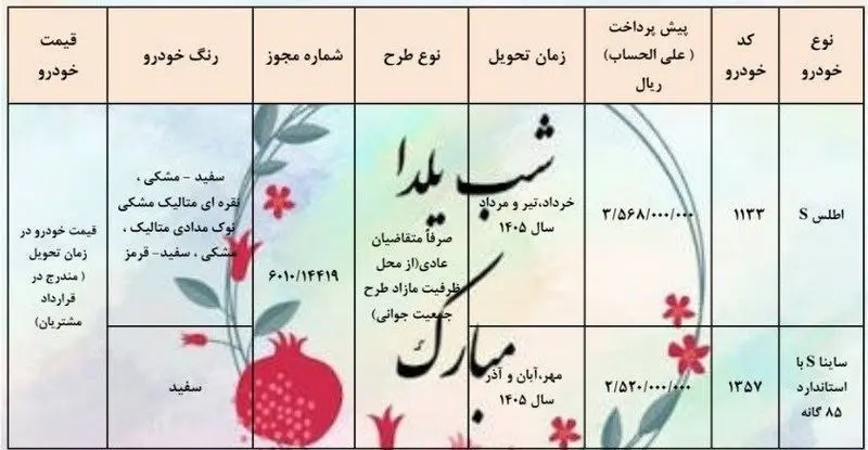 سایپا شب یلدا