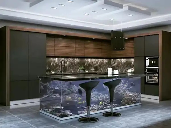 مدل آکواریوم در اپن آشپزخانه + زیباترین و مدرن ترین مدل آکواریوم در اپن آشپزخانه ترند امسال