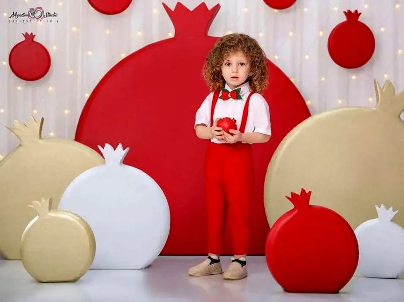 لباس یلدا کودک | لباس کودک یلدایی 1404 دخترانه و پسرانه قرمز و سبز مناسب عکاسی