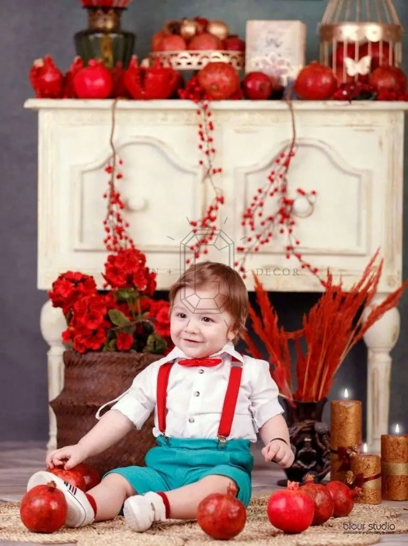 لباس یلدا کودک | لباس کودک یلدایی 1404 دخترانه و پسرانه قرمز و سبز مناسب عکاسی