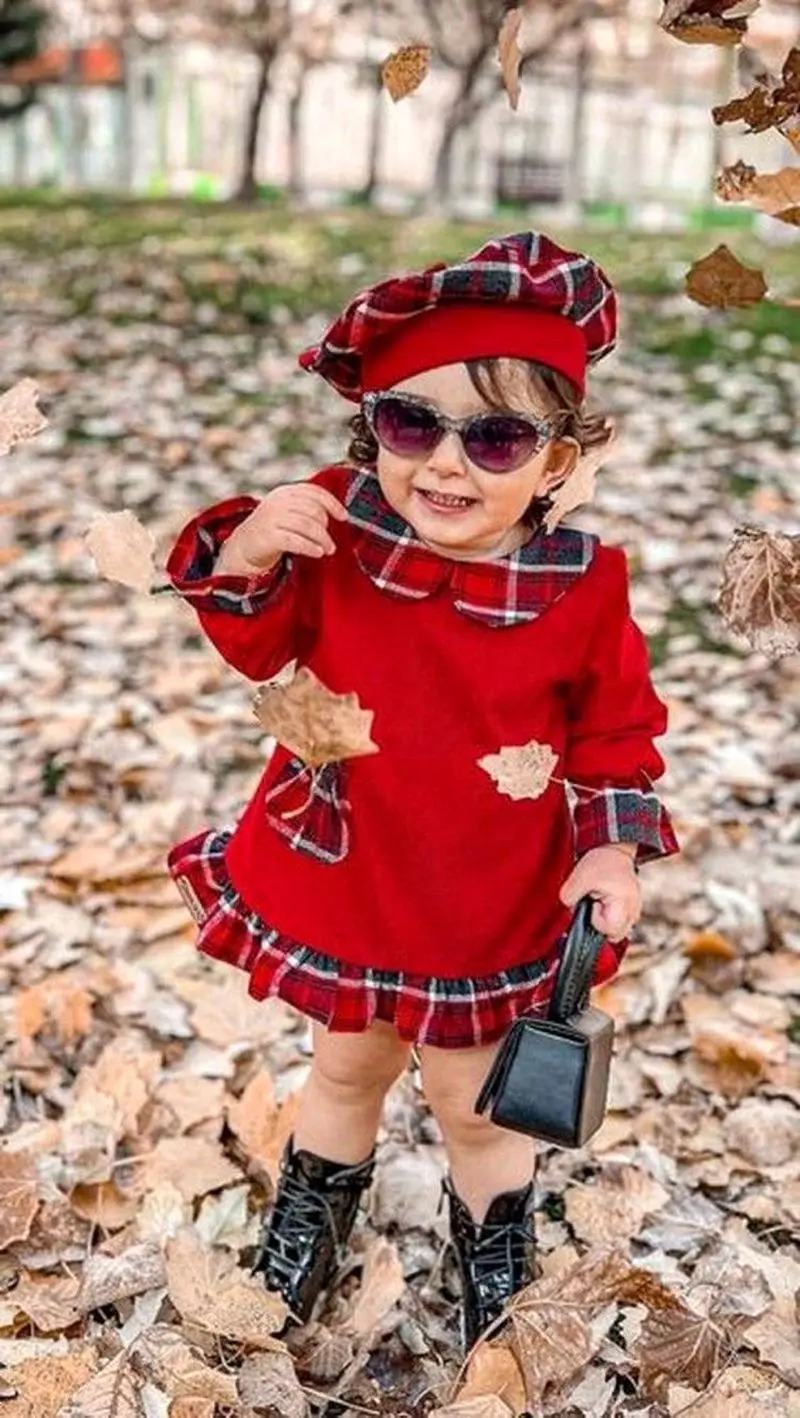 لباس یلدا کودک | لباس کودک یلدایی 1404 دخترانه و پسرانه قرمز و سبز مناسب عکاسی