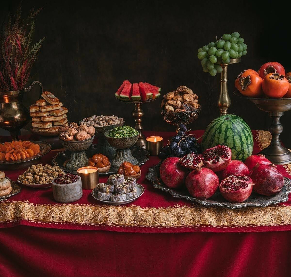 تزیین میز شب یلدا ساده و شیک