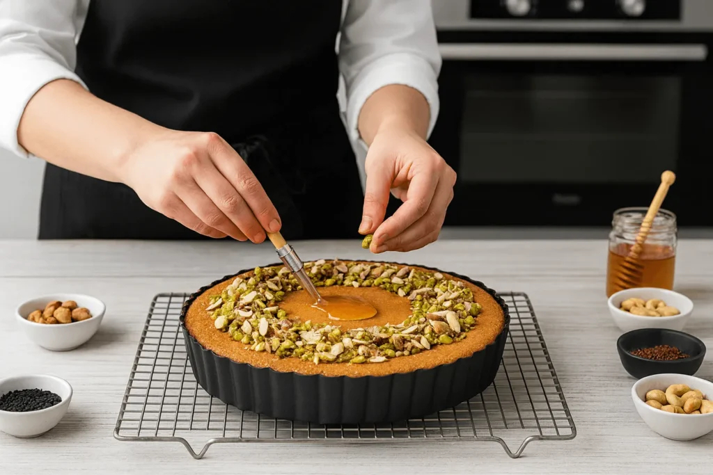 تزئین کیک با آجیل