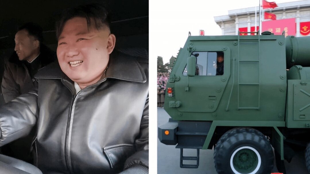 رهبر کره شمالی پشت فرمان لانچر موشکی