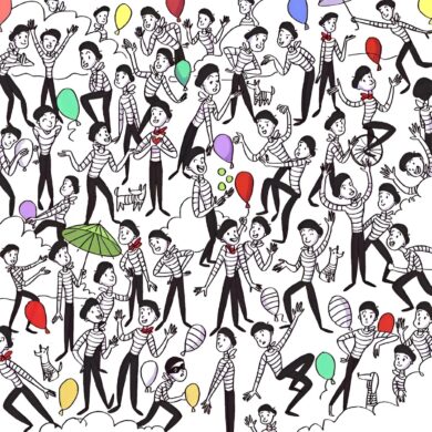 تست بینایی یافتن دزد میان هنرمندان پانتومیم