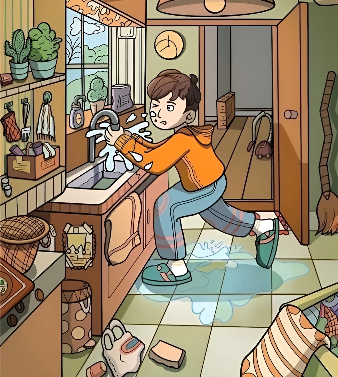 تست بینایی یافتن شانه در آشپزخانه